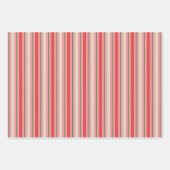 Ouderwets Retro Kerstmisstrepen Roze Rood Inpakpapier Vel (Voorkant)