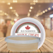 Ouderwets Retro Maple Cream Harten en Blad Ronde Sticker