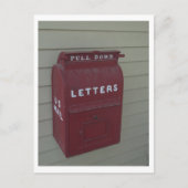 Ouderwets rood uitgaande U.S. MailBox Briefkaart (Voorkant)