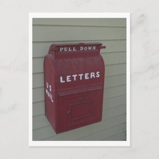 Ouderwets rood uitgaande U.S. MailBox Briefkaart (Voorkant)