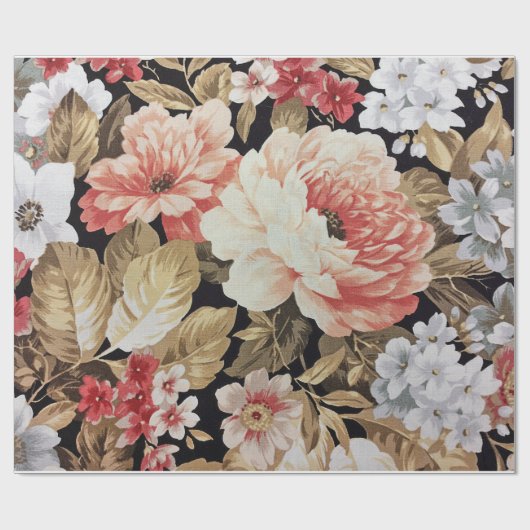 Ouderwets Roos Floral Cadeaupapier (Vlak)