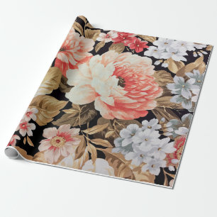 Ouderwets Roos Floral Cadeaupapier