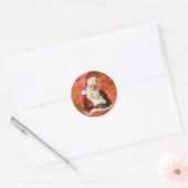 Ouderwets Sinterklaas - Sterrenachtergrond Ronde Sticker (Envelop)