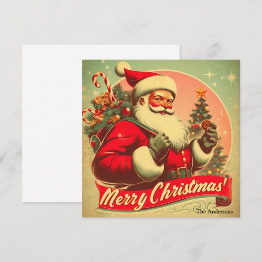 Ouderwets Sinterklaas Vrolijk Kerstfeest Feestdagenkaart (Voorkant / Achterkant)