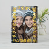 Ouderwets Snoep Lijst en uw foto Folie Feestdagenkaart (Staand Voorkant)