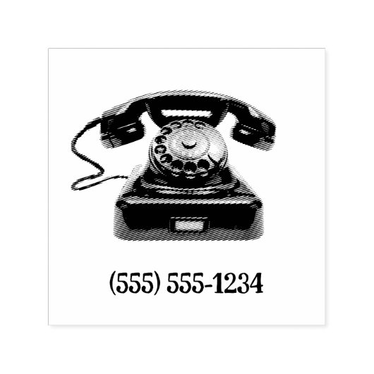 Ouderwets telefoonnummer op maat  zelfinktende stempel (Design)