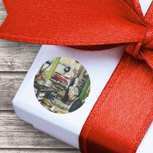 Ouderwets Thuis Keuken Kerstmis Ronde Sticker