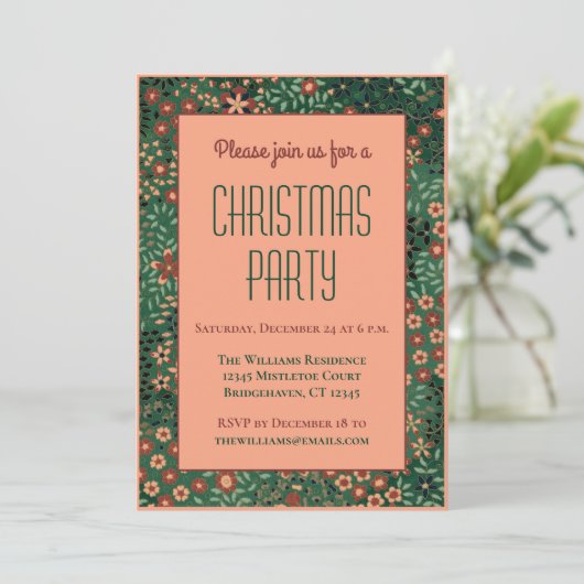 Ouderwets  traditioneel kerstfeest kaart (Staand voorkant)