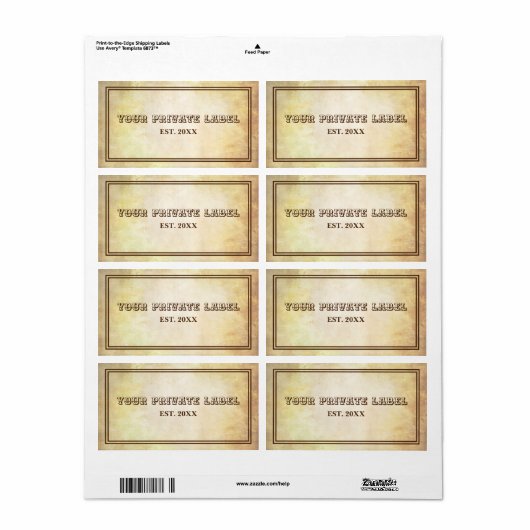  ouderwets - Uw persoonlijke labelstickers Etiket (Full Sheet)