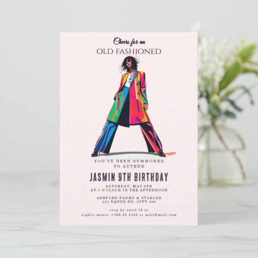 Ouderwets" Verjaardag Kaart (Staand voorkant)