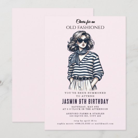 Ouderwets" Verjaardag Kaart (Voorkant / Achterkant)