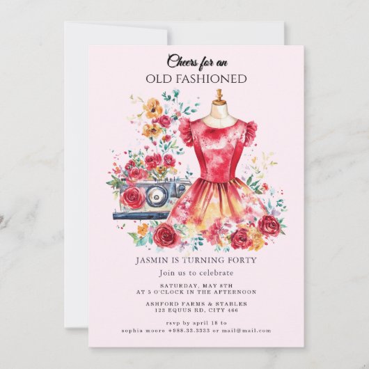 Ouderwets" Verjaardag Kaart (Voorkant)