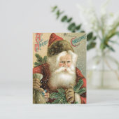 Ouderwets Vrolijk Kerstfeest Sinterklaas Feestdagenkaart (Staand voorkant)