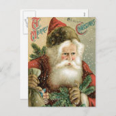 Ouderwets Vrolijk Kerstfeest Sinterklaas Feestdagenkaart (Voorkant / Achterkant)