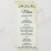 ouderwets Western thema bruiloft menu Kaart (Voorkant / Achterkant)