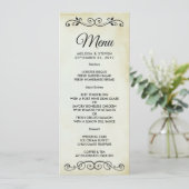 ouderwets Western thema bruiloft menu Kaart (Staand voorkant)