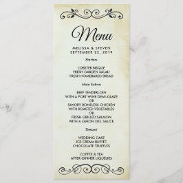 ouderwets Western thema bruiloft menu Kaart