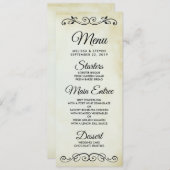 ouderwets Western thema bruiloft menu Kaart (Voorkant / Achterkant)
