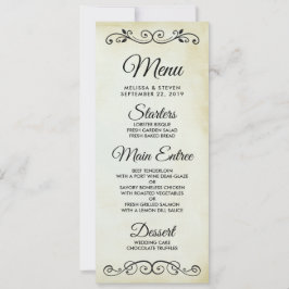 ouderwets Western thema bruiloft menu Kaart