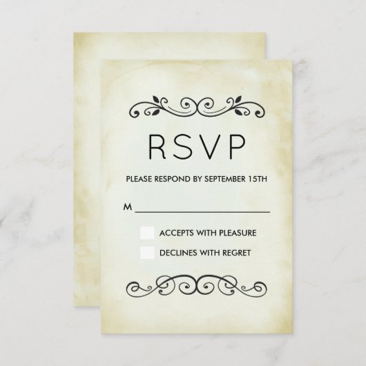  ouderwets Western thema bruiloft RSVP (Voorkant / Achterkant)