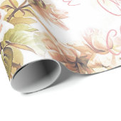 Ouderwets zacht roos roze boeket patroonflora cadeaupapier (Rol Hoek)