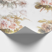 Ouderwets zacht roos roze boeket patroonflora cadeaupapier (Hoek)