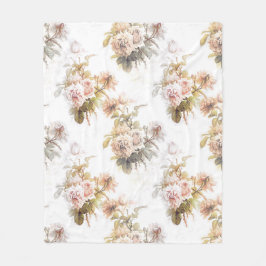 Ouderwets zacht roos roze boeket patroonflora fleece deken