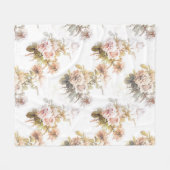 Ouderwets zacht roos roze boeket patroonflora fleece deken (Voorkant (Horizontaal))