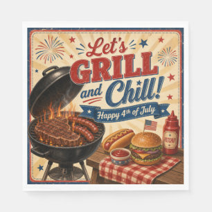 Ouderwetse 4 juli BBQ-picknick Servet