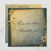 ouderwetse 70ste verjaardag uitnodigen kaart (Voorkant / Achterkant)