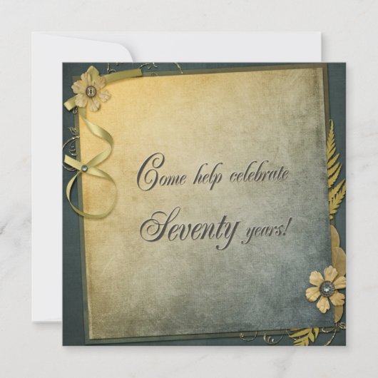 ouderwetse 70ste verjaardag uitnodigen kaart (Voorkant)