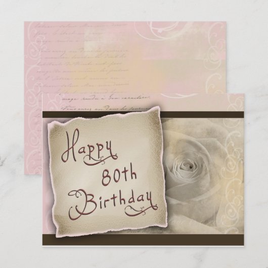 Ouderwetse 80e verjaardag Groeten Briefkaart (Voorkant / Achterkant)