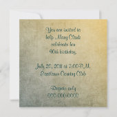 ouderwetse 90ste verjaardag uitnodigen kaart (Achterkant)