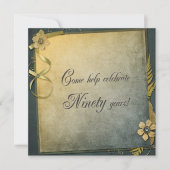 ouderwetse 90ste verjaardag uitnodigen kaart (Voorkant)