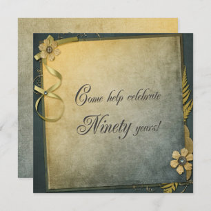 ouderwetse 90ste verjaardag uitnodigen kaart