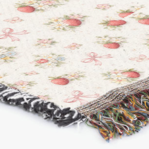 Ouderwetse Aardbei Bloemige Naadloze cottagecore Deken