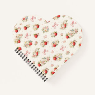 Ouderwetse Aardbei Bloemige Naadloze cottagecore Notitieboek