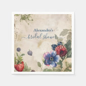 Ouderwetse Aardbeien Bruiloft Bridal Shower Servet (Voorkant)