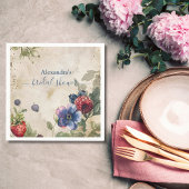 Ouderwetse Aardbeien Bruiloft Bridal Shower Servet