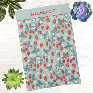 Ouderwetse Aardbeien Cottagecore Bloemige Botanisc Theedoek