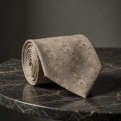 Ouderwetse Aardetoneel Beige Waterverf Bloem Botan Stropdas