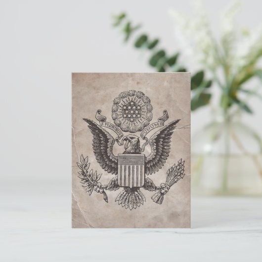Ouderwetse Amerikaanse wapenschild Briefkaart (Staand voorkant)