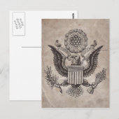 Ouderwetse Amerikaanse wapenschild Briefkaart (Voorkant / Achterkant)