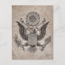 Ouderwetse Amerikaanse wapenschild Briefkaart