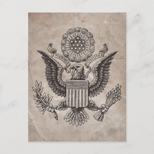Ouderwetse Amerikaanse wapenschild Briefkaart (Voorkant)