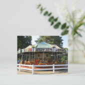 Ouderwetse Antiek carrousel Merry Go Round Feestdagenkaart (Staand voorkant)
