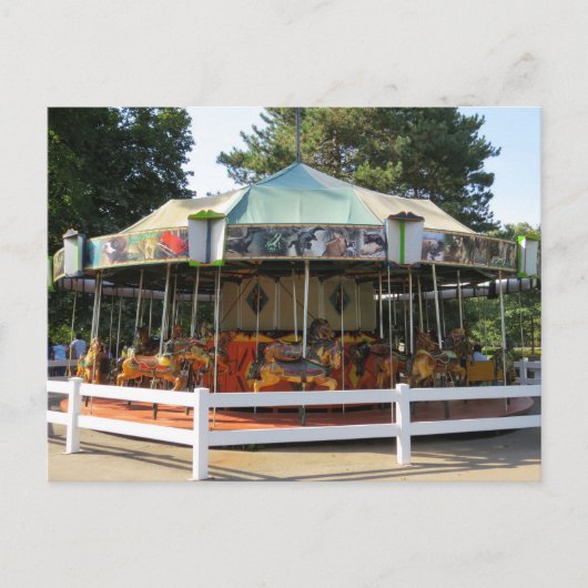 Ouderwetse Antiek carrousel Merry Go Round Feestdagenkaart (Voorkant)
