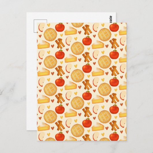 Ouderwetse appeltaart en ingrediënten briefkaart (Voorkant / Achterkant)