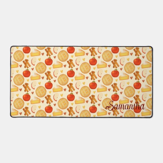 Ouderwetse appeltaart en ingrediënten bureaumat (Voorkant)