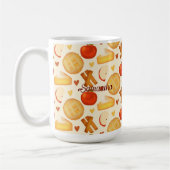 Ouderwetse appeltaart en ingrediënten koffiemok (Links)